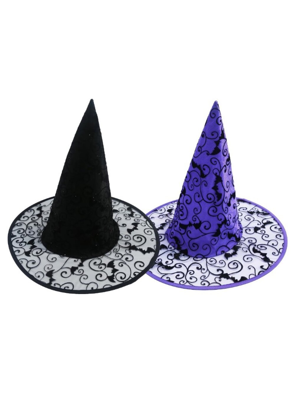 Pack of 2 Halloween Witches Hat - Halloween Spider web Witch/Wizard Hats